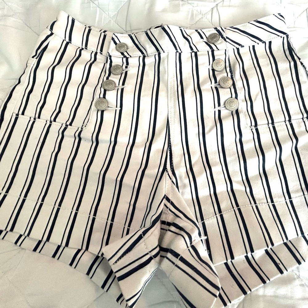 Striped Button-Front Women's Shorts